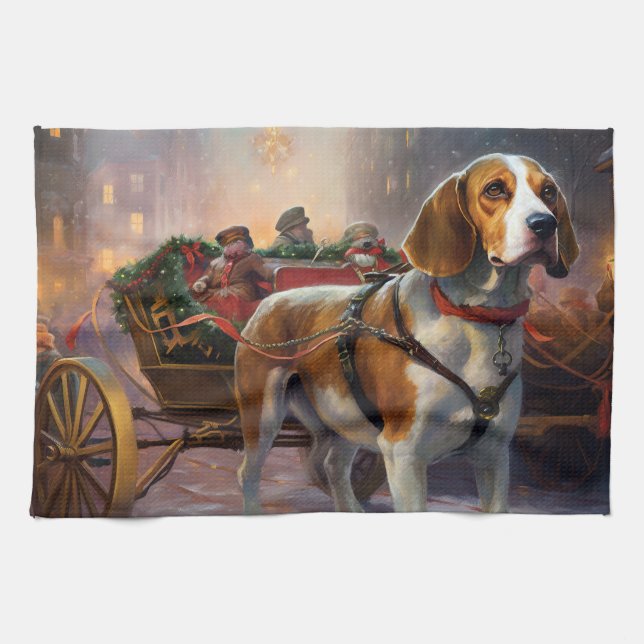 Paño De Cocina Temporada festiva de los Navidades Beagle (Horizontal)