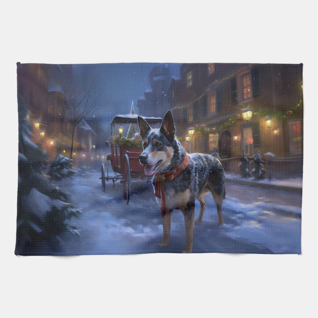 Paño De Cocina Temporada festiva de Navidades de ganado australia (Horizontal)