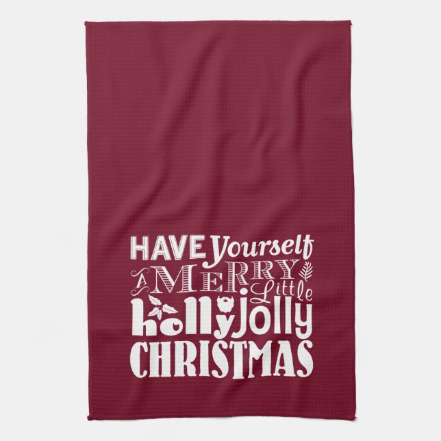 Paño De Cocina Tenga usted mismo navidad alegre de un feliz (Vertical)