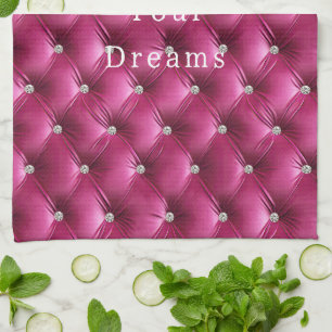 Paño De Cocina Terciopelo Falso Rosa Glam de Lujo