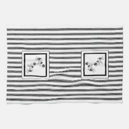 Paño De Cocina Terrestre de Terranova en franja blanca y negra