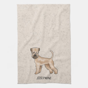 Paño De Cocina Terrier de trigo de capa suave con nombre