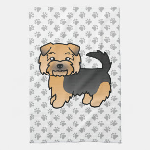 Paño De Cocina Terrier Norfolk Black And Tan Perro De Dibujos Ani