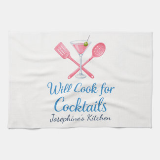 Paño De Cocina Testamento Personalizado Cocinará Cócteles Diverti
