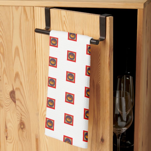 Paño De Cocina Tetera amarilla de línea de cocina (Pliegue de tercios)