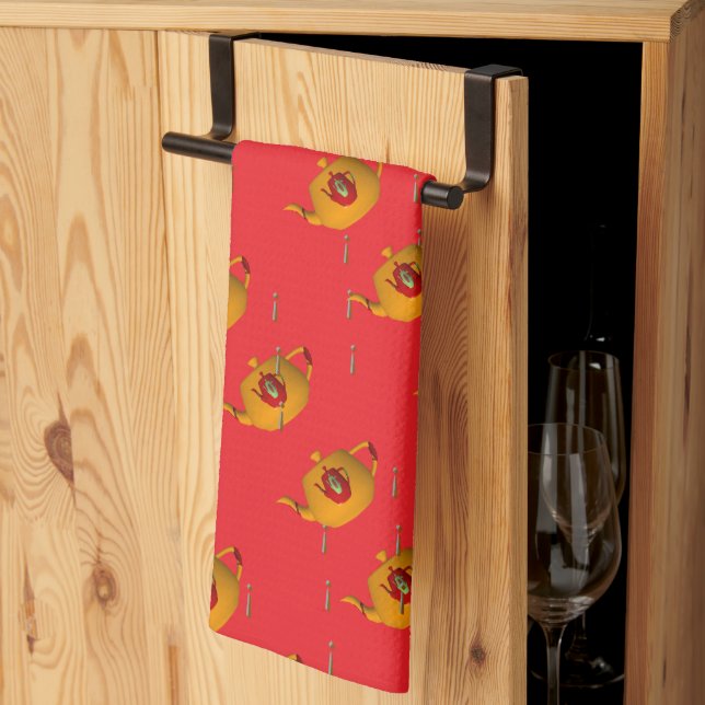 Paño De Cocina Tetera doble goteo Rojo Chef Baker (Pliegue de tercios)