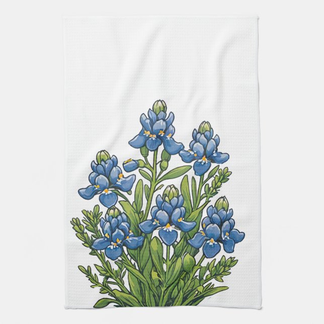Paño De Cocina Texas Bluebonnets (Vertical)