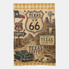 Paño De Cocina Texas Ruta 66 Lone Star Kitchen Carretera