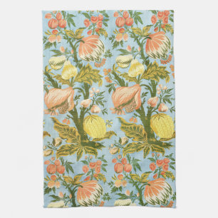 Paño De Cocina Textil Clásico Barroco Floral Frutas Damask