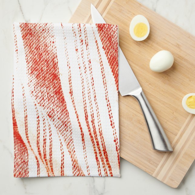Paño De Cocina Textil Fouta tejido naranja y blanco (Doblado Cuarto)