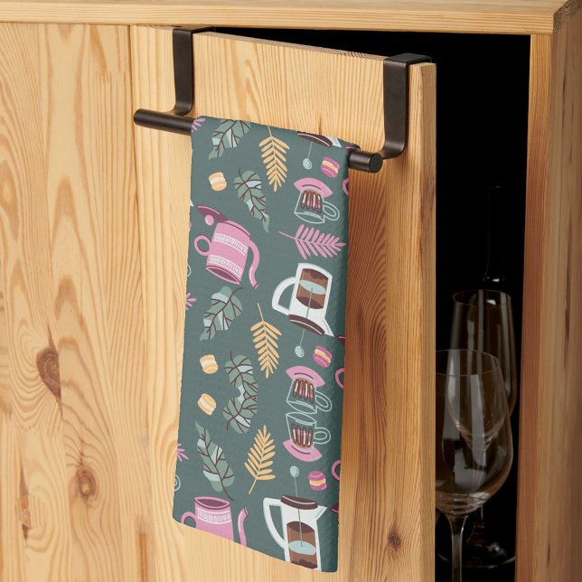 Paño De Cocina Textiles estampados con tetera rosa (Subido por el creador)