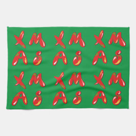 Paño De Cocina Texto de burbuja de navidad