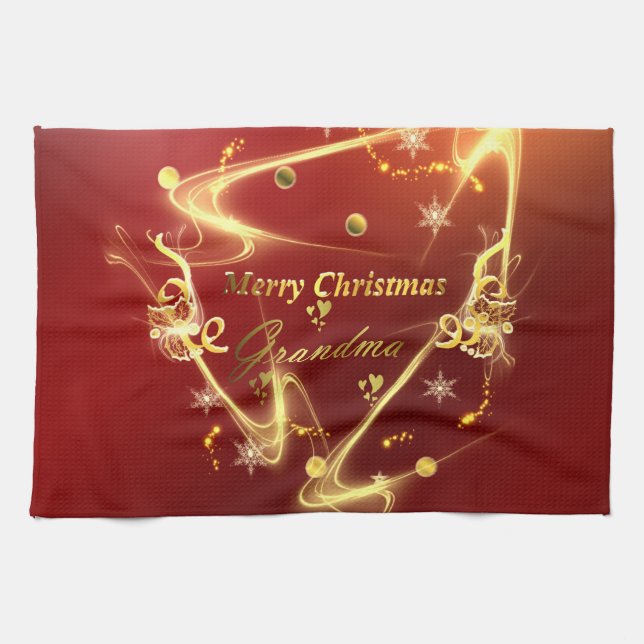 Paño De Cocina texto de la abuela dorada (Horizontal)