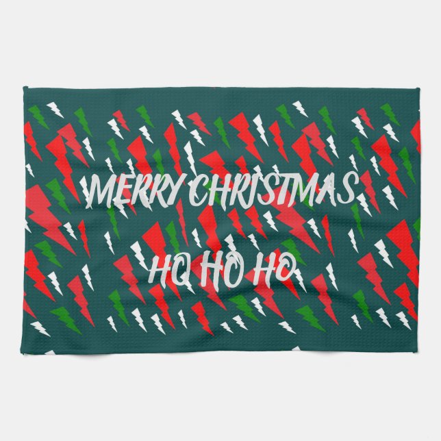 Paño De Cocina Texto de la palabra de diseño rojo rojo verde aleg (Horizontal)