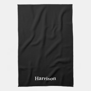 Paño De Cocina Texto de nombre personalizado elegante en blanco n