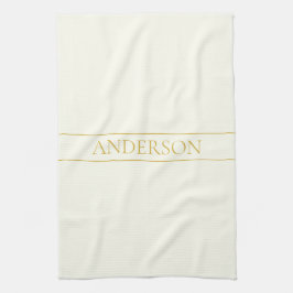 Paño De Cocina Texto de Personalizable simple y elegante | Gold O