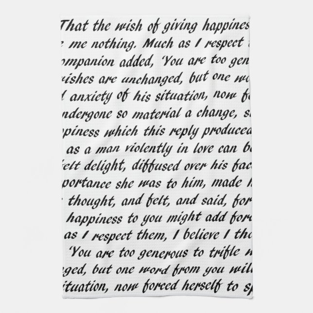 Paño De Cocina Texto del orgullo y del perjuicio (Vertical)