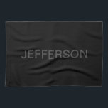 Paño De Cocina Texto editable moderno | Gris oscuro y negro<br><div class="desc">Aspecto Minimalista editable,  edite como quieras!</div>