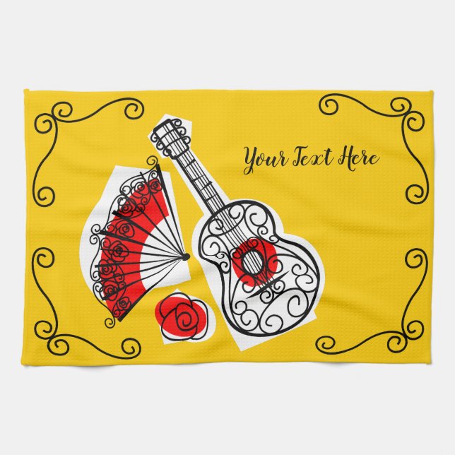 Paño De Cocina Texto español de las esquinas de los recuerdos (Horizontal)