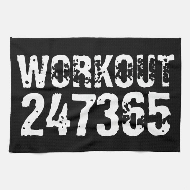 Paño De Cocina Texto grabado y desgastado Workout 247365 white (Horizontal)