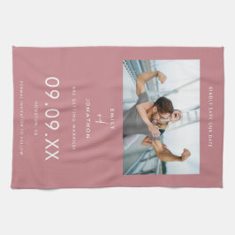 Paño De Cocina Texto Mínimo De Fotografía Rosa Polvoriento Guarda