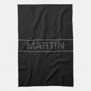 Paño De Cocina Texto personalizable   Negro moderno en negrita y 