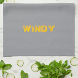 Paño De Cocina Texto personalizado desvanecido en amarillo sobre 