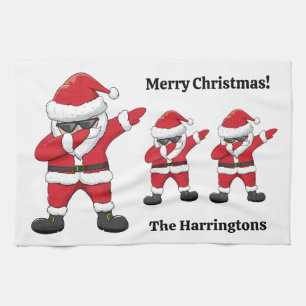 Paño De Cocina Texto personalizado Santa bailando Dabbing