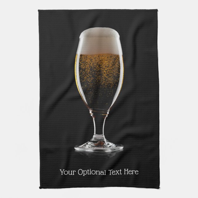 Paño De Cocina Texto personalizado Vidrio de cerveza (Vertical)