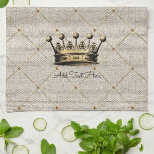 Paño De Cocina TEXTO PROPIO DE LA Reina Real de la Corona de Oro 