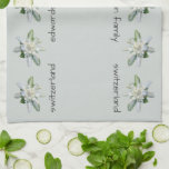 Paño De Cocina Texto suizo de Suiza Nombre de la familia Edelweis<br><div class="desc">Toallas de cocina suiza Edelweiss. Toallas de cocina con flores de Edelweiss. Puede agregar su propio nombre para personalizar.</div>
