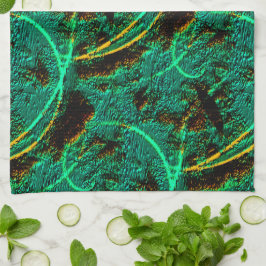 Paño De Cocina Textura áspera cian verde oscuro con cráteres marr