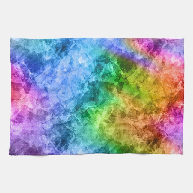 Paño De Cocina Textura azul de pavo real cruzada (Horizontal)