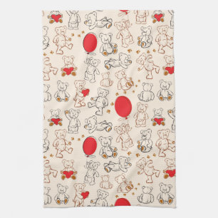 Paño De Cocina Textura con los osos de peluche