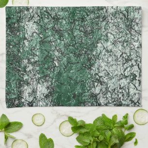 Paño De Cocina Textura de aceite verde sobre palos y lino