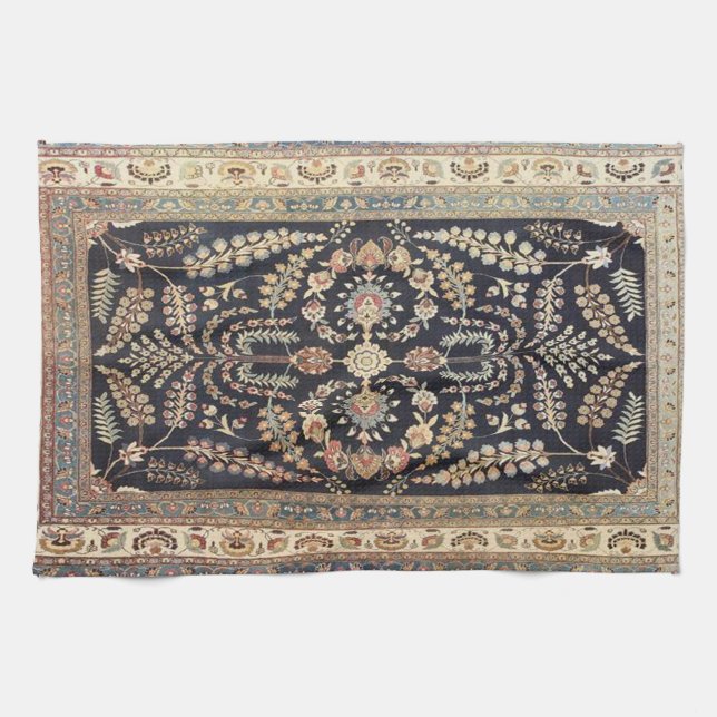 Paño De Cocina Textura de alfombra antigua turca persa (Horizontal)
