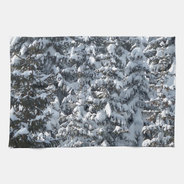 Paño De Cocina Textura de árbol de flor de nieve (Horizontal)