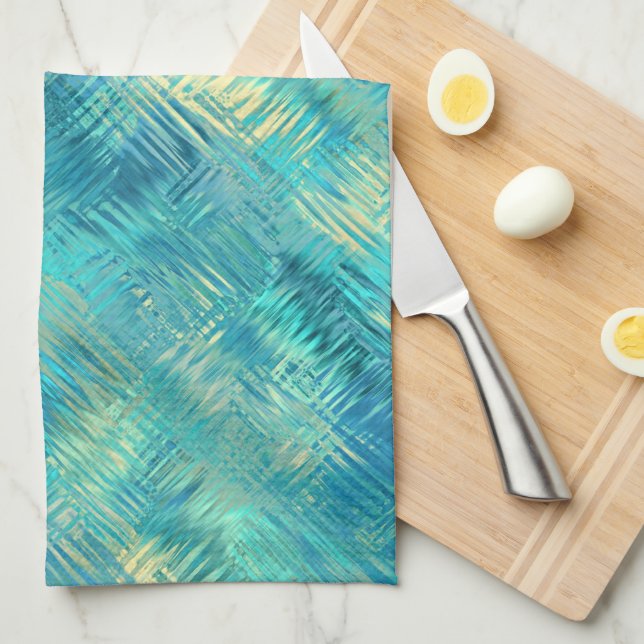 Paño De Cocina Textura de Gel de cristal azul Aquamarine (Doblado Cuarto)