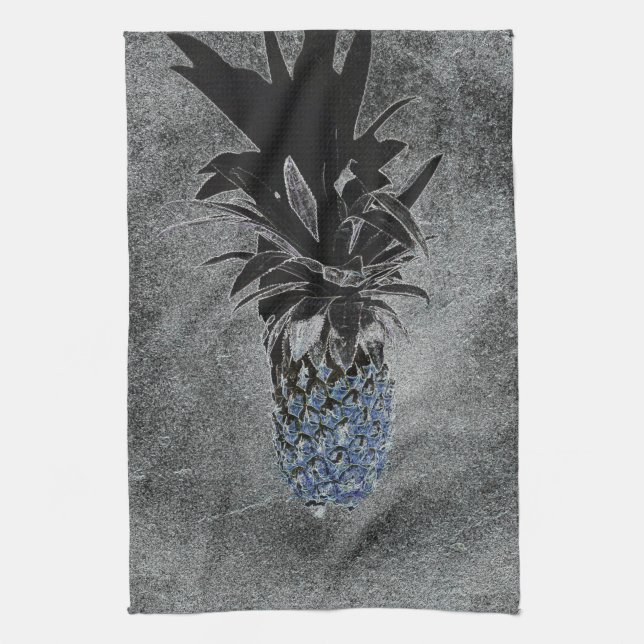 Paño De Cocina Textura de hormigón de piña azul (Vertical)