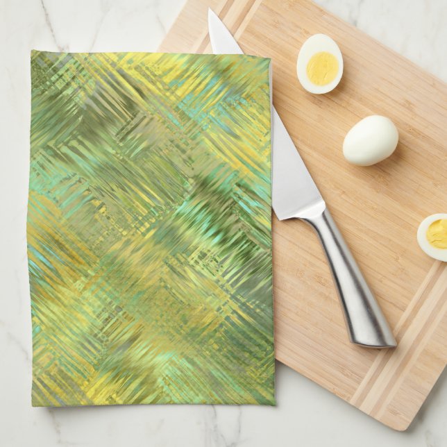 Paño De Cocina Textura de vidrio amarillo citrino (Doblado Cuarto)