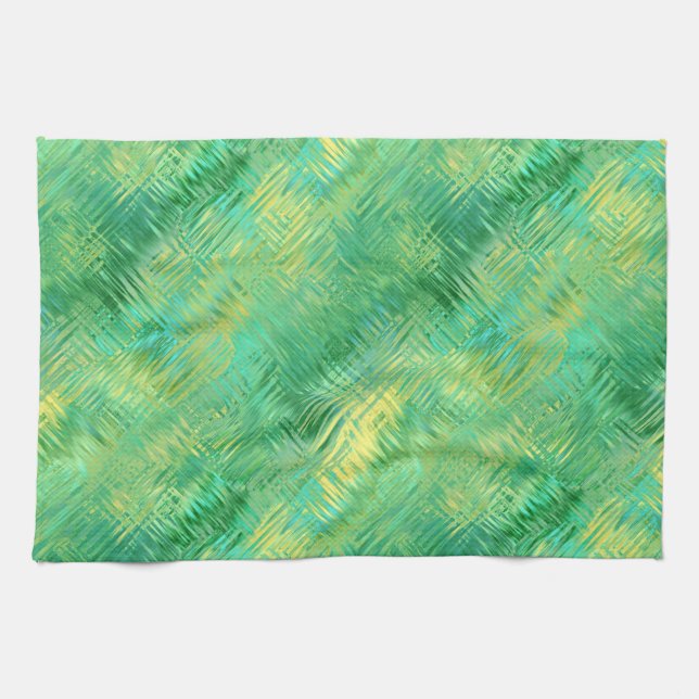 Paño De Cocina Textura de vidrio verde esmeralda (Horizontal)