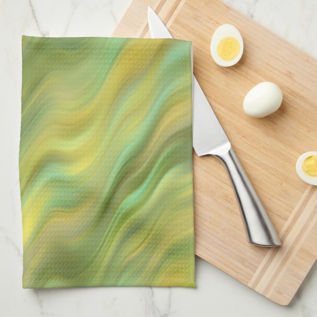 Paño De Cocina Textura ondulada amarillo giratoria (Doblado Cuarto)