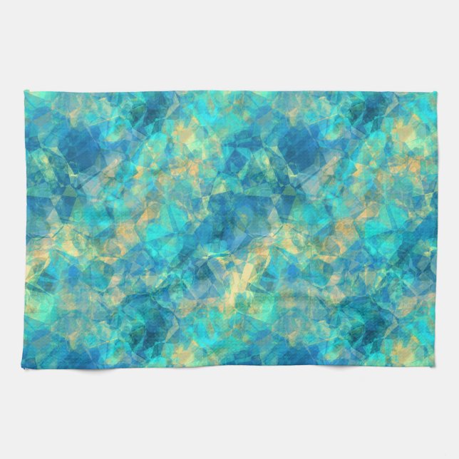 Paño De Cocina Textura turquesa en ruinas (Horizontal)