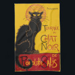 Paño De Cocina Theophile Steinlen - Le Chat Noir Vintage<br><div class="desc">Afiche vintage de un recorrido por Le Chat Noir (Gato Negro) - Theophile Alexandre Steinlen,  1896</div>