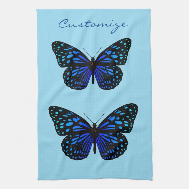 Paño De Cocina Thunder_Cove de mariposa azul (Vertical)