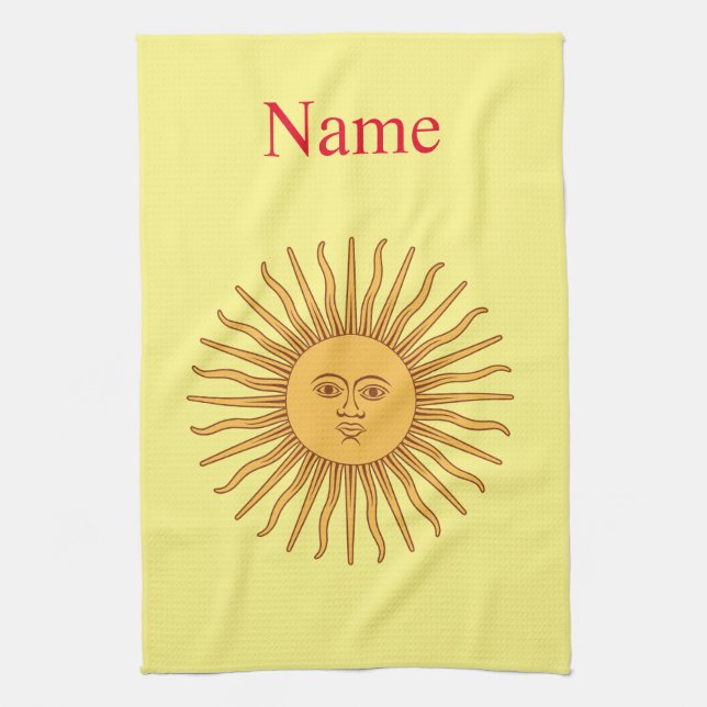 Paño De Cocina Thunder_Cove, Ilustracion de arte de Sun face (Vertical)