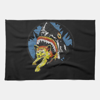 Paño De Cocina Tiburón comiendo un gato regalos graciosos de tibu