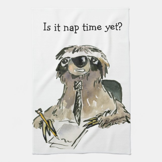 Paño De Cocina Tiempo de Nap de Sloth personalizado (Vertical)