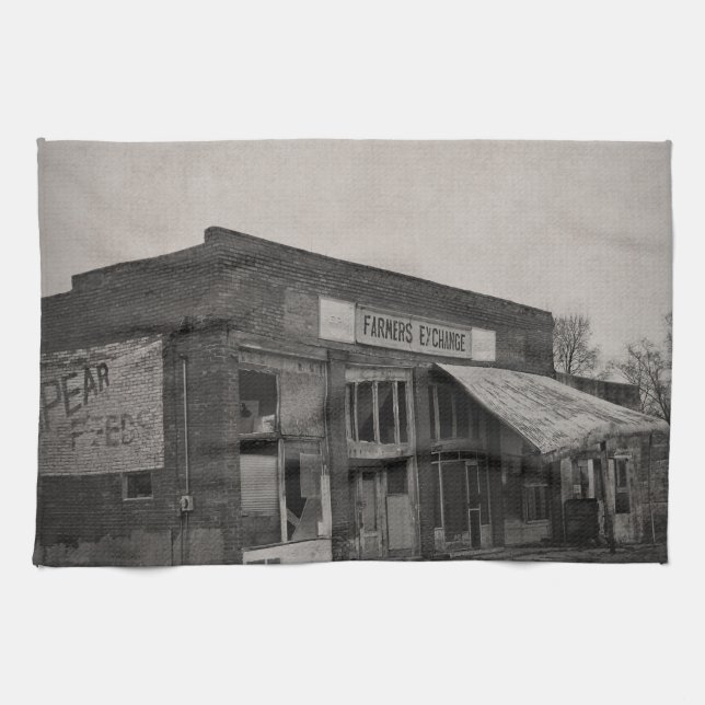 Paño De Cocina Tienda de alimentación abandonada (Horizontal)