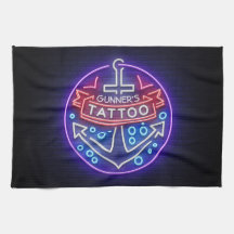Tienda de tatuajes personalizada estilo señal neón